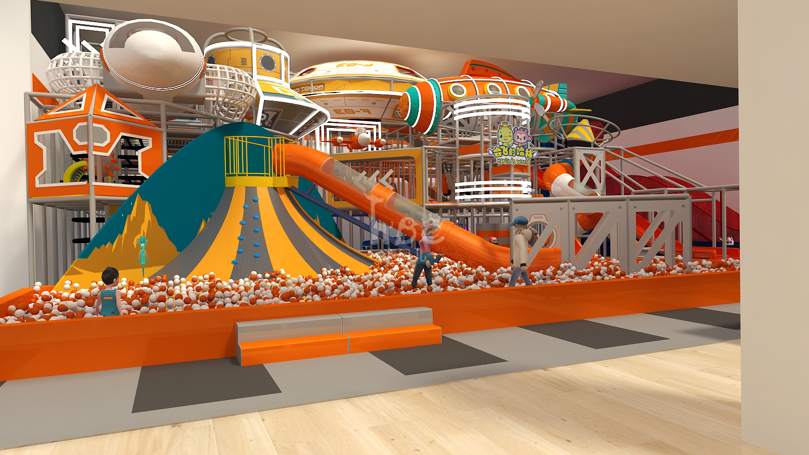Kids Commercial Indoor Play Area Equipment Airship Theme 3-12 Years Old