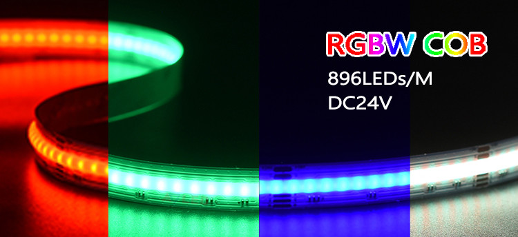 IP20 Rgbw Rgb Cob Led Strip Light 12V 24V Pixel Flexible Emitting Addressable Cob led strip