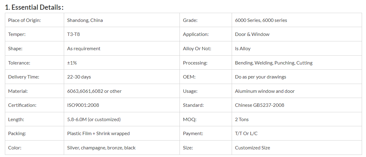 Customized T5 T6 6063 Aluminum Profile Import From with Customized Design