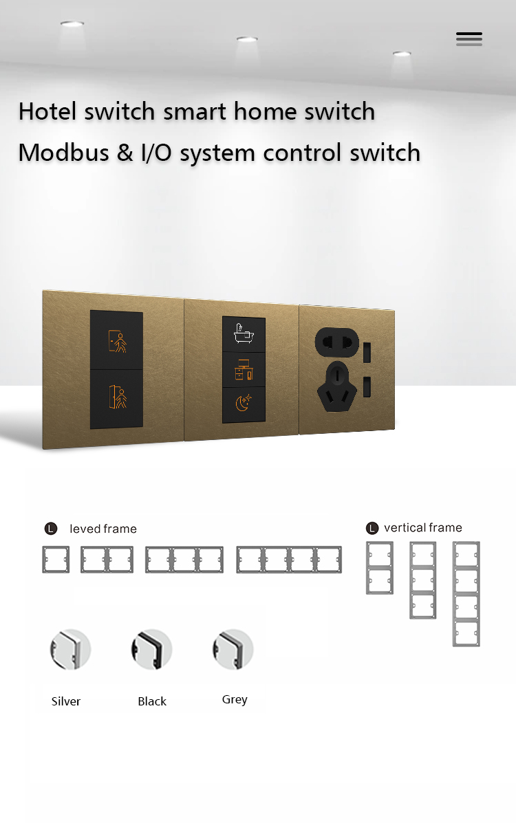 Modbus Wall Switch , Smart Home Light Switches 2 / 3 / 4 Keys