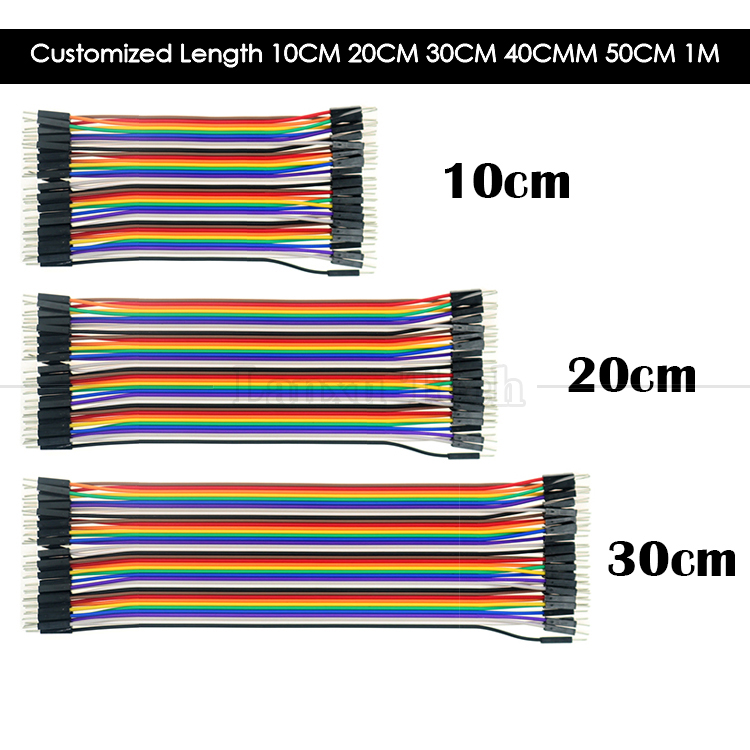 10cm 20cm 30cm 40 Pin Male to Male Female to Female Dupont GPIO Breadboard Rainbow Ribbon Jumper Wires Cable for Raspberry Pi