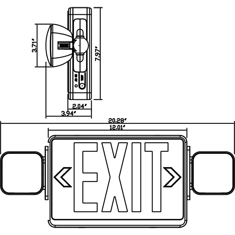 3.8W Rechargeable Combination Exit And Emergency Lights CE ROHS Approval