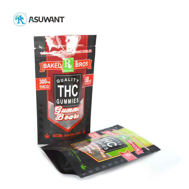 Custom Printed Smell Proof Zipper Bags MOPP PET PE Material For Weed Smoke Cigar