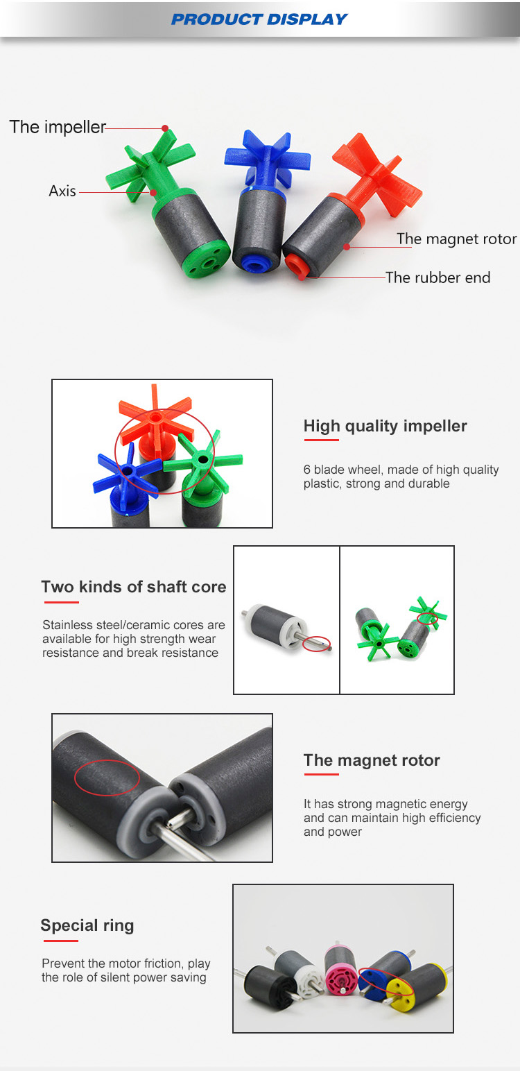 OEM Custom Filter Pump Ferrite Permanent Magnets Rotor With Impeller