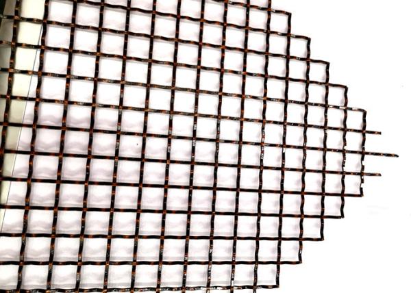 Antique Black Woven Metal Fabric , Stainless Steel Woven Mesh With Square
