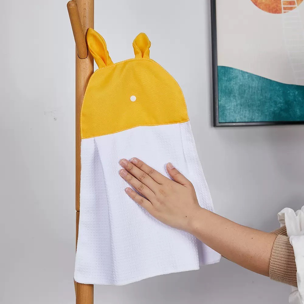 Creative Waffle Polyester Hand Towels For Sublimation With Rabbit Ear