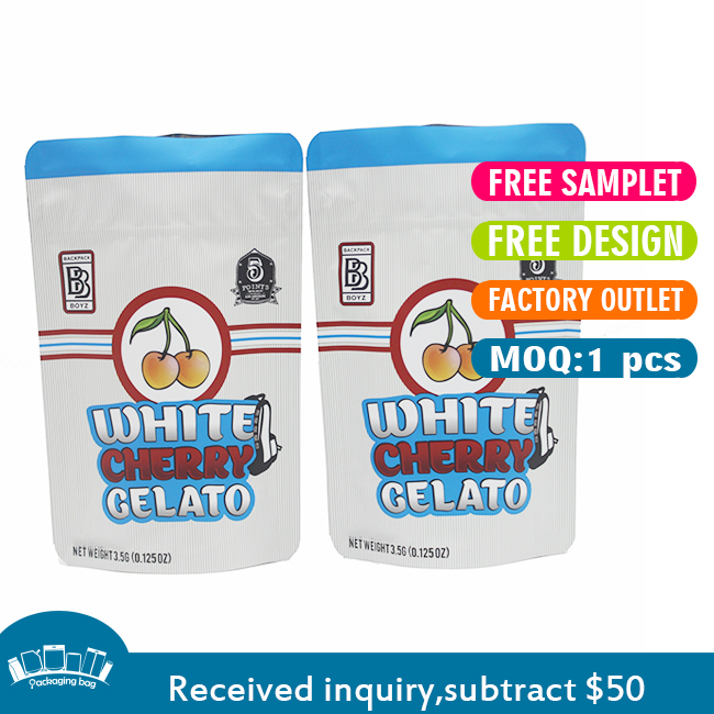 Resealable Gravure Printed Foil Pouches 0.125oz Flat Bottom Pouch