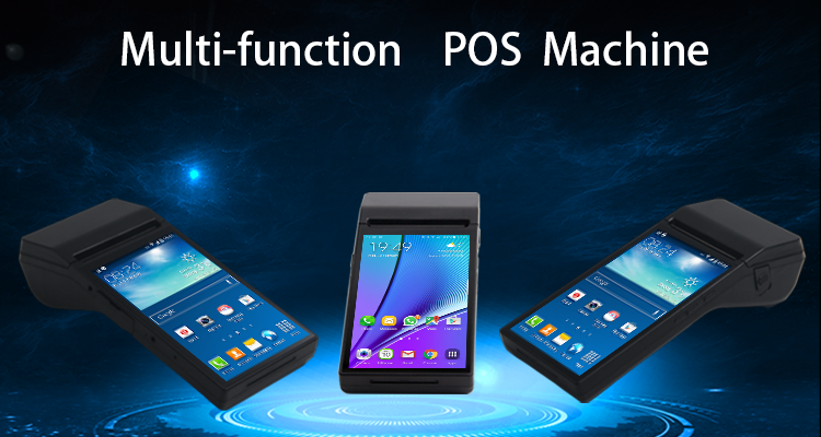 1GB RAM Handheld POS Terminal with 10 Point Capacitive Touch Screen and Printer