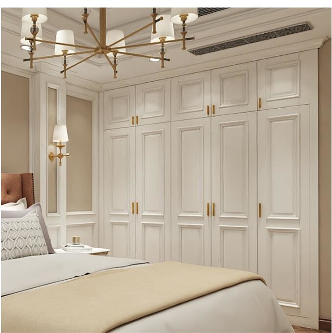 2400mm Solid Wood Wardrobe Closet Bedroom Furniture With Dress Up Desk Corner Cabinets