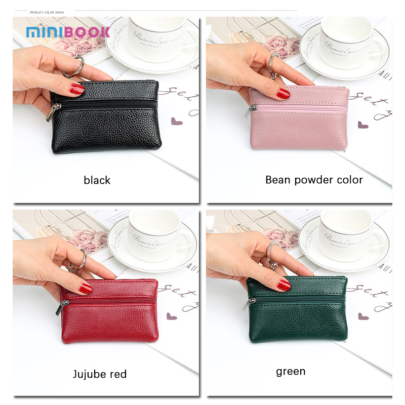 ISO9001 Certified Short Zipper Wallet with Vintage Style Minibook Keychain Coin Purse