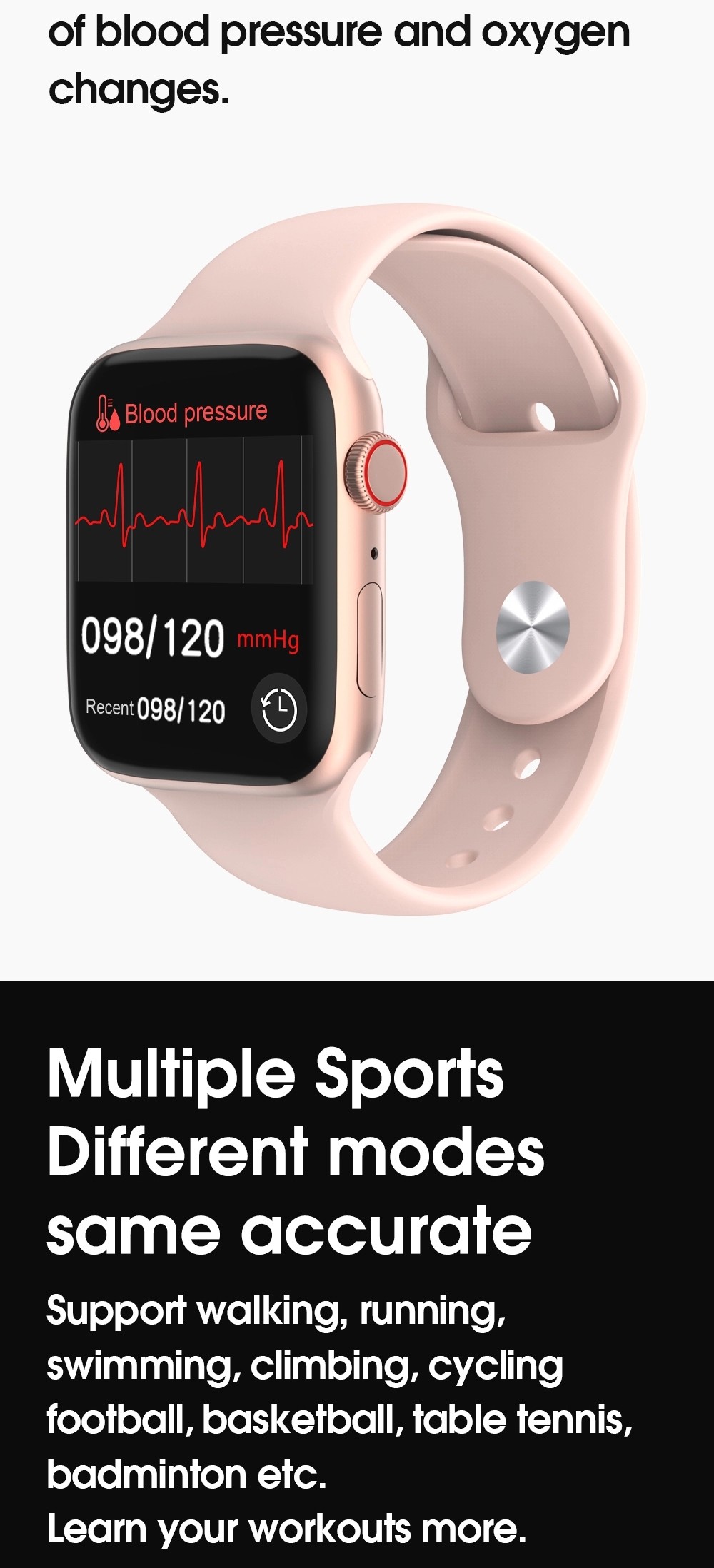 Wireless Charging IP68 1.75inch Waterproof Heart Rate Smartwatch