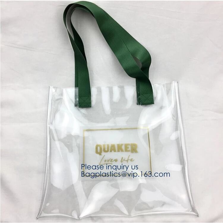 Stadium Approved Environmentally New Clear Tote PVC Shoulder Transparent Shopping Bag,Recycled Clear Pvc Shopping Tote B