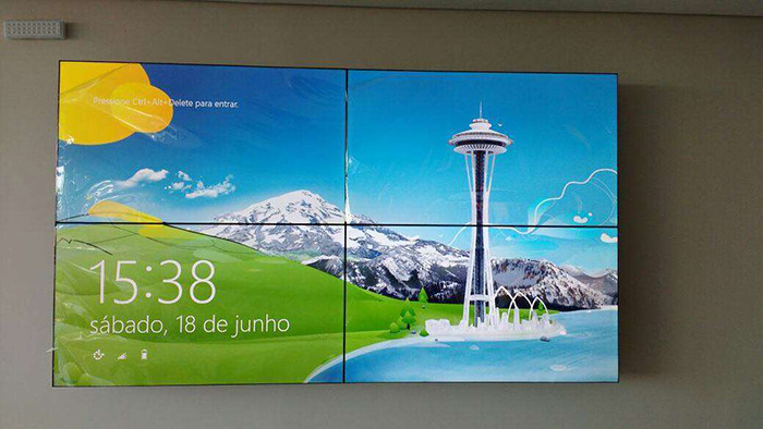 Wall Mounted Thin Bezel LCD Video Wall Monitor 3x3 Multi Screen For Splicing