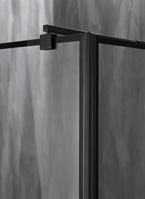 Stylish Square Shower Enclosures With Printing Glass And Black Frame