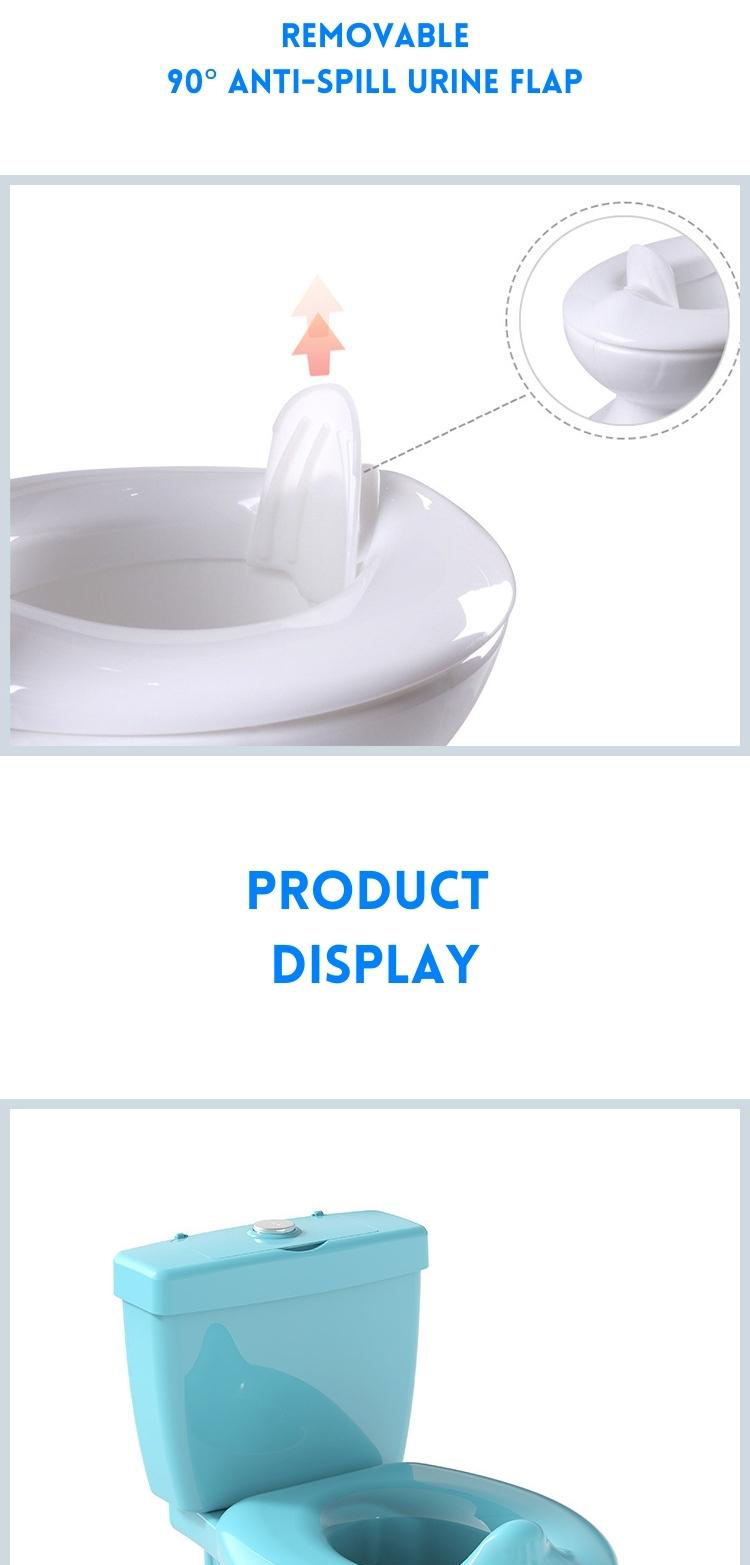 Certified Baby Toilet Potty with Flushing Sound White Blue Pink Kids Potty Trainer EN71 Tested