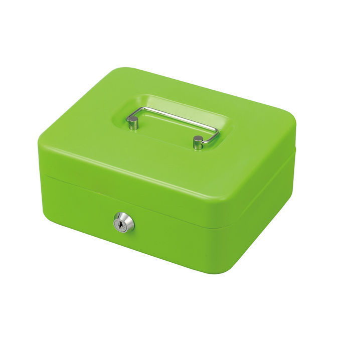 Coin Money Storage Safe Metal Cash Box Holder Suitcase With Lock Key Plate Handle