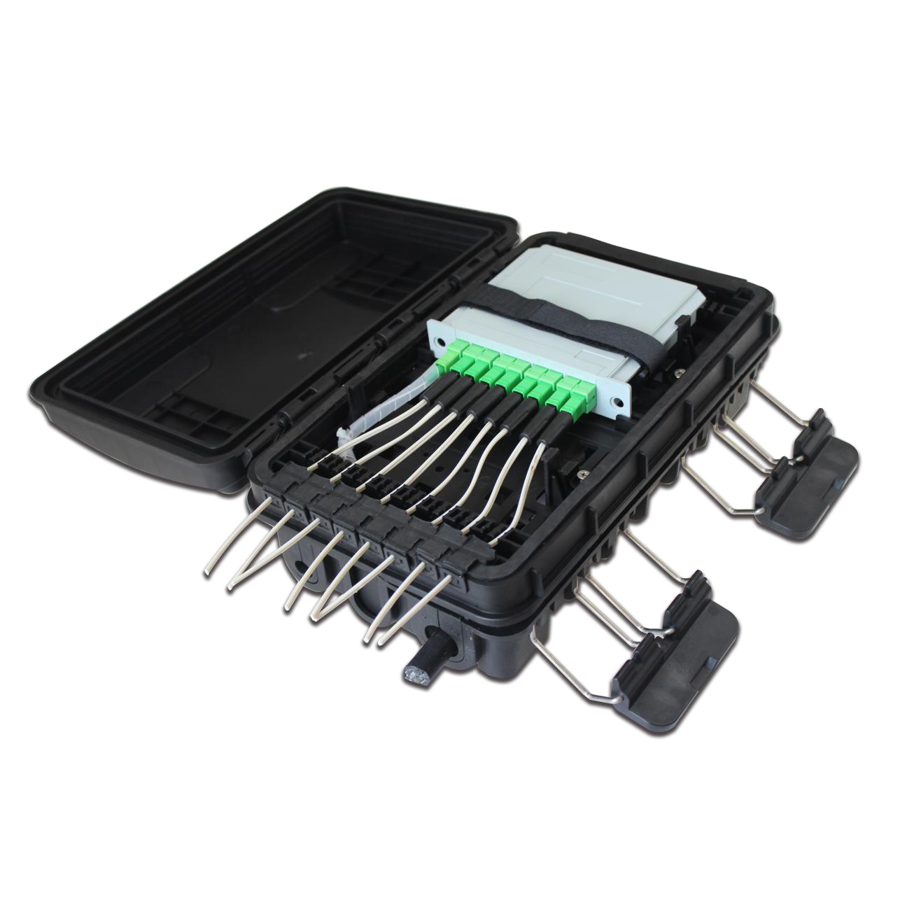 Waterproof Fiber Optic Splice Closure Connection Box 1x8 LGX Splitter