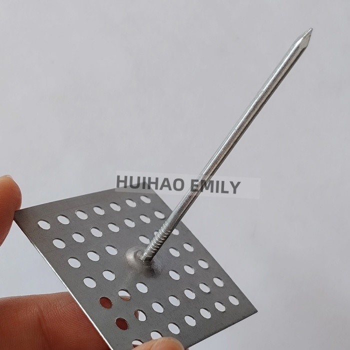 Insulation Fasteners Rock Wool Self Adhesive Pins With 12Ga Aluminum pins