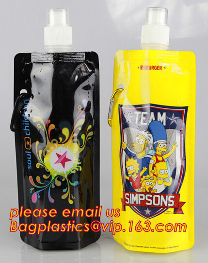 Customized Climbing Printed BPA Free Foldable T-shirt Shaped Bottle Collapsible Water Bottle Bag,250ml-600ml Foldable Co