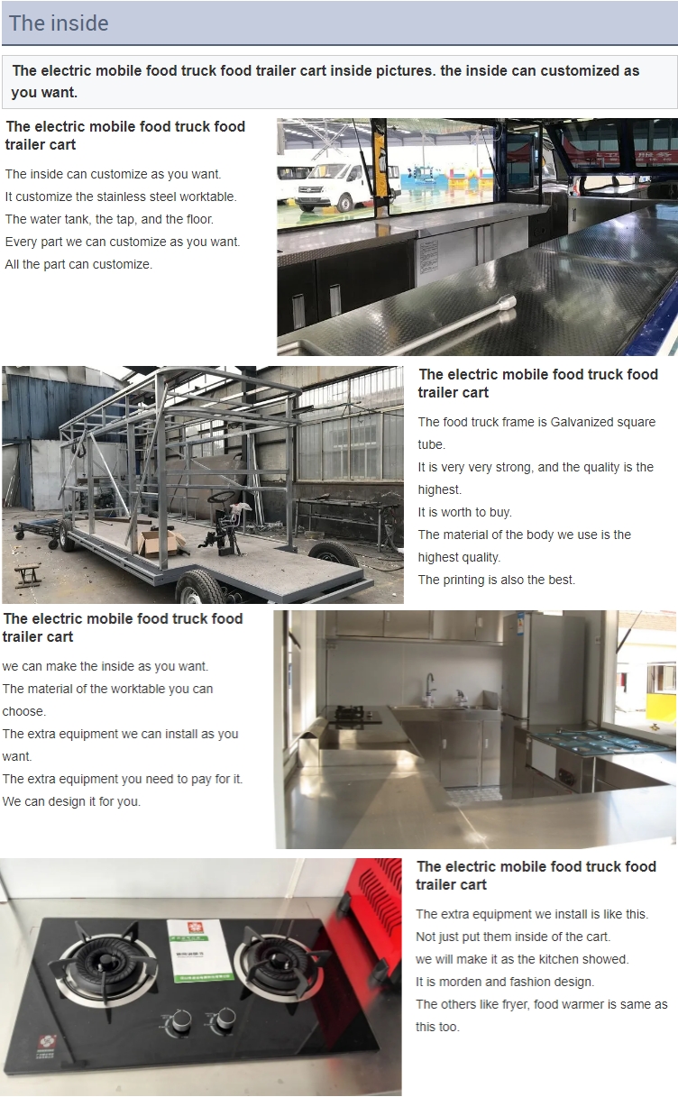 110v/220v Meat Processing Plants Drivable Crepe Trailer Food Truck Cafe with Full Kitchen