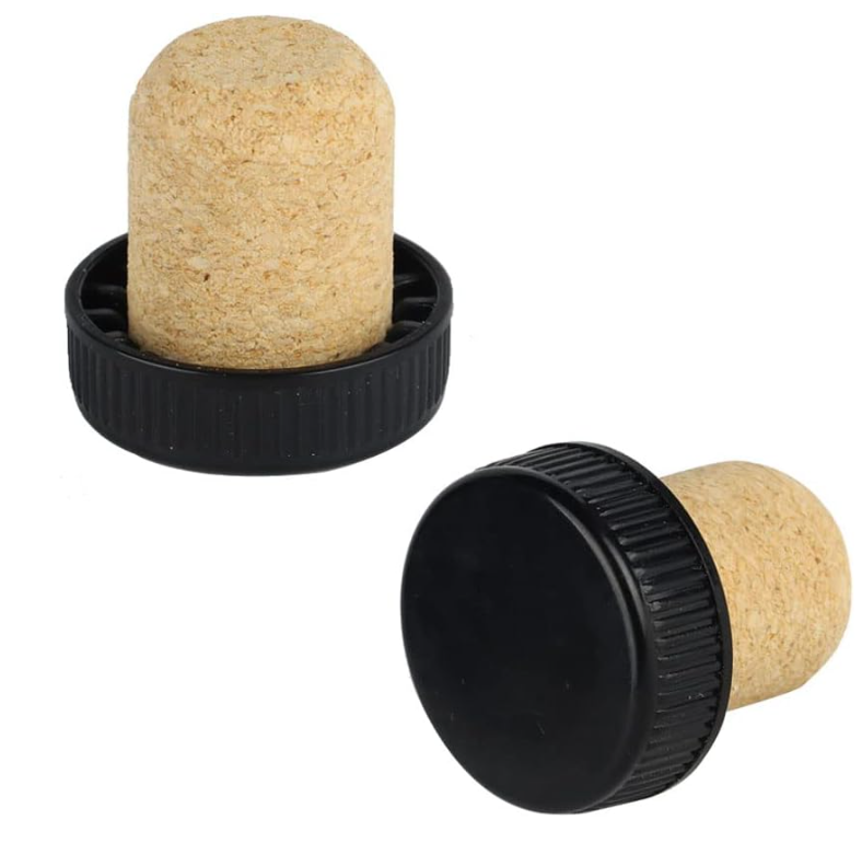 Wooden Head Bottle Stopper With Synthetic Cork For Glass Liquor Bottle With Custom Logo