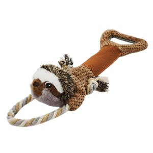 China Dog Plush Toy Indestructible Squeaky Tug With Cotton Crinkle Paper on sale