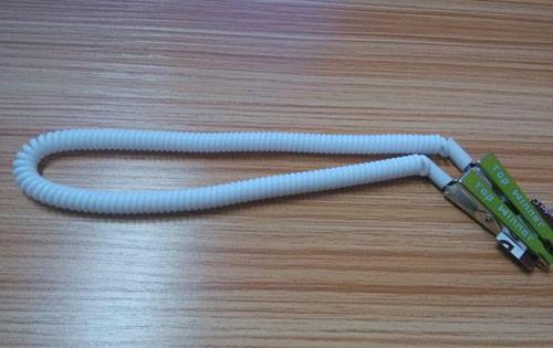 Medical dental bib clip flexible plastic spring coil chain with crocodile clip