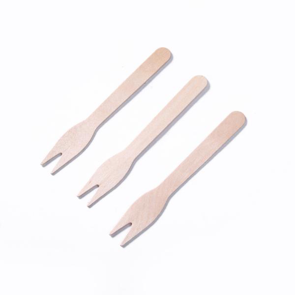 85mm Birchwood Compostable Disposable Wooden Utensils Chip Forks Bulk For Fruit