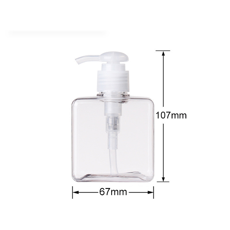 Square Shape Body Cosmetic PETG Bottle 250ml Capacity PP Pump Material Durable