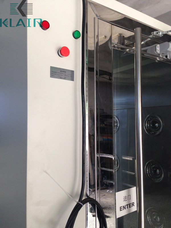 Microprocessor Controller Cleanroom Air Shower With One Piece Glass Door