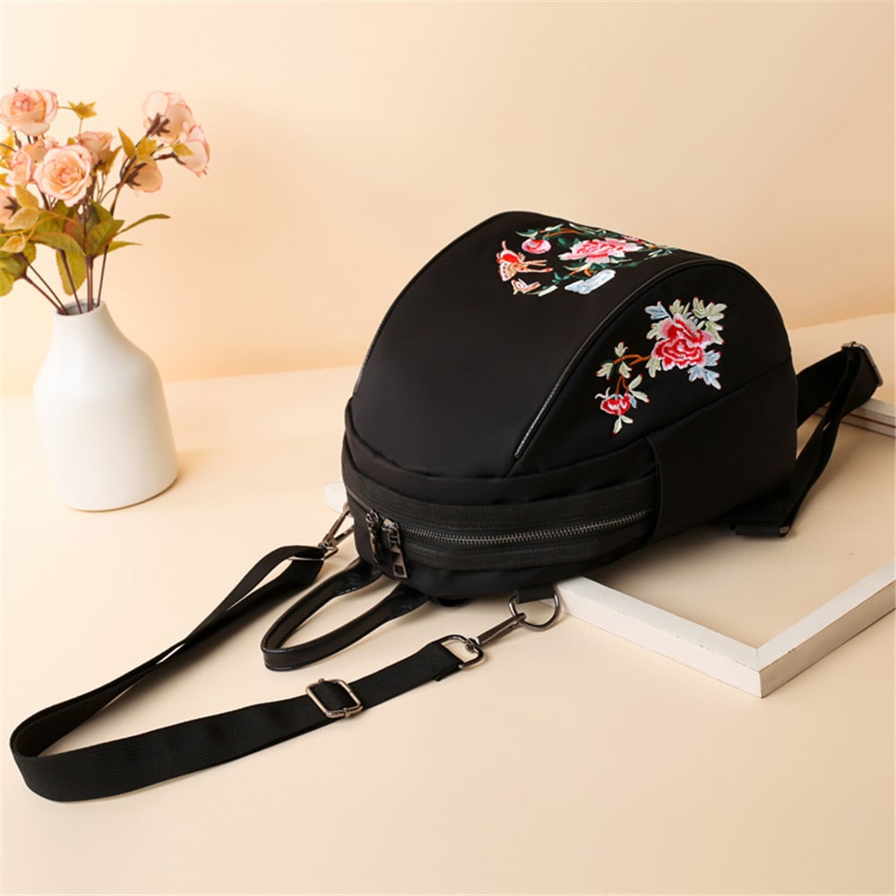 Nylon Embroidery Double Shoulder Bag Female Korean Version of The New Fashion Oxford Cloth Tourism
