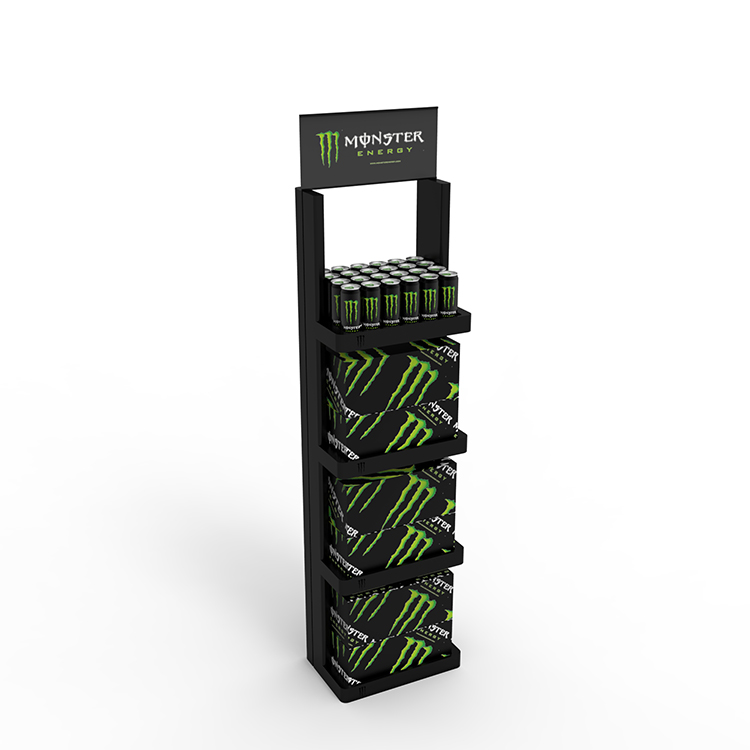 Free Standing Sparkling Wine Display Shelf Metal Tube Display Stand with Removable Shelves