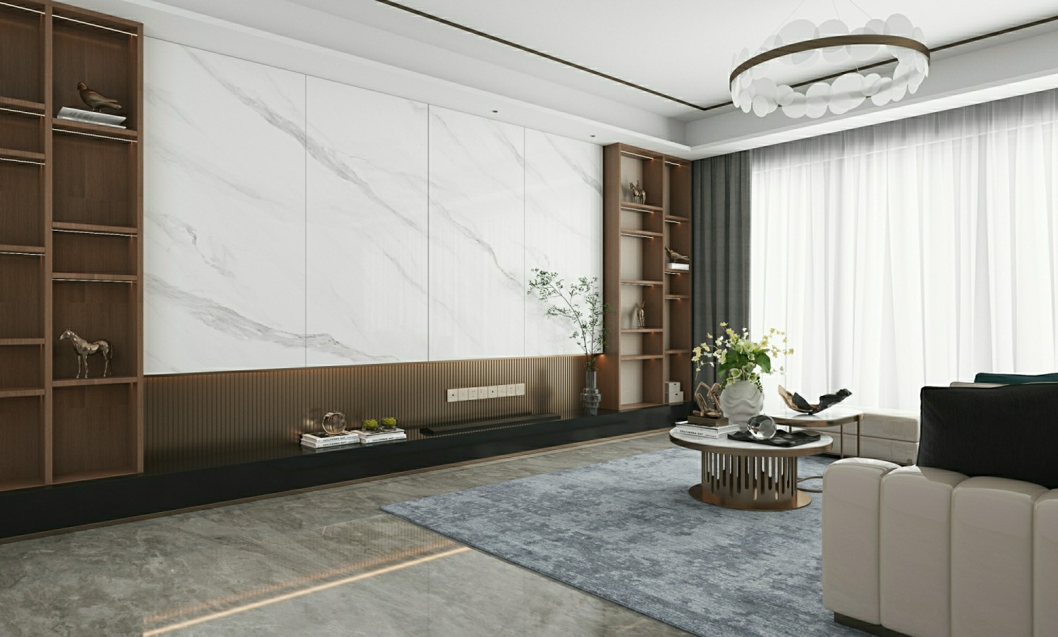 Inside Floor 900x1800x9mm Anti-Slip White Polished Glazed Porcelain Tile For Renovation And Decor
