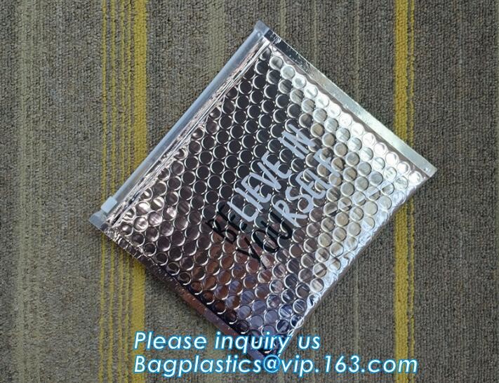 air mail metallic holographi rose gold bubble padded mailer / Zip lockkk bubble bag/ slider bubble bag,Holographic Factory