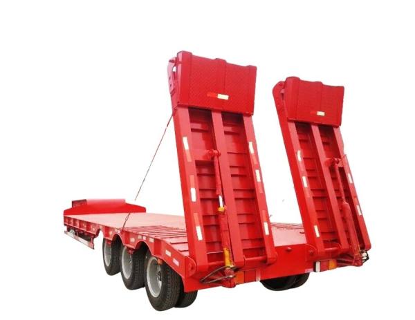Truck Trailer 3 Axles/ 4 Axles 13000--16000mm Length 50 Ton Lowboy Trailer in