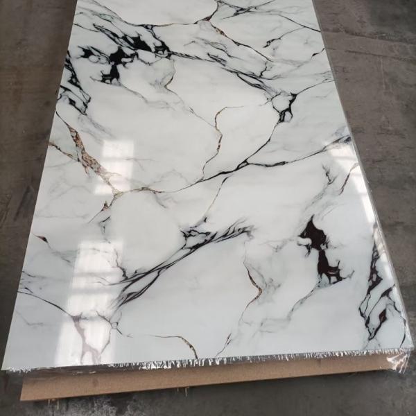 UV Board PVC Laminate Sheet 1220*2440mm Interior Decoration Marble Wall Covering