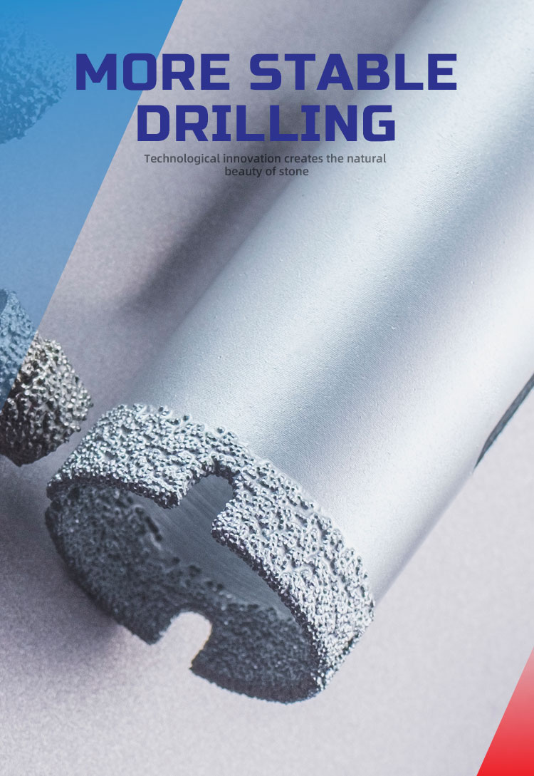 Vacuum Brazed Diamond Drill Bit Segment For Marble Diameter 19-125mm Performance