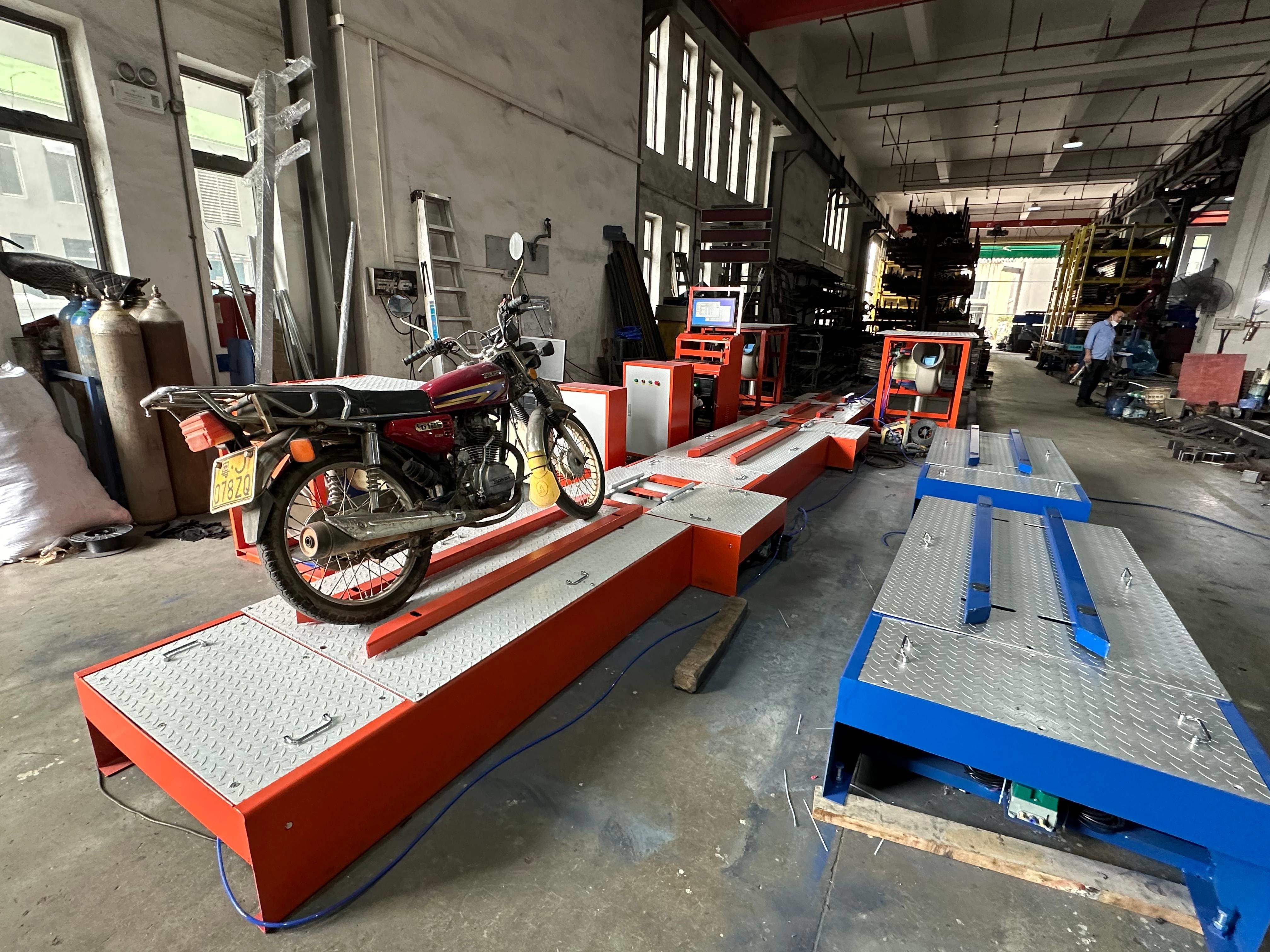 CTMT-300B Customized Comprehensive Motorcycle Tester with three 3000-watt cooling fans specifically designed to operate underground