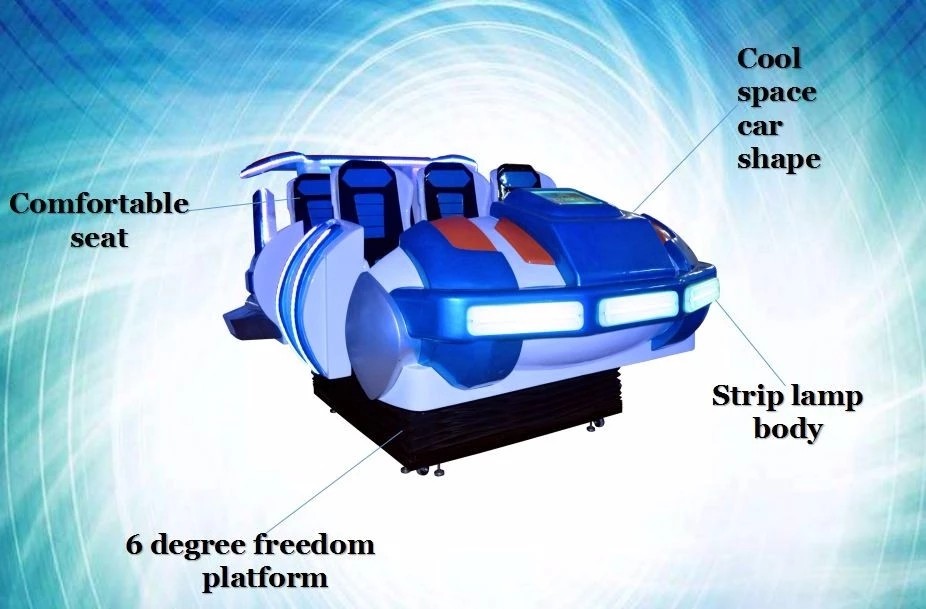 Cool Family 6 Seats Spaceship 9D VR Game Machine Theme Park Flight Simulator For Adults