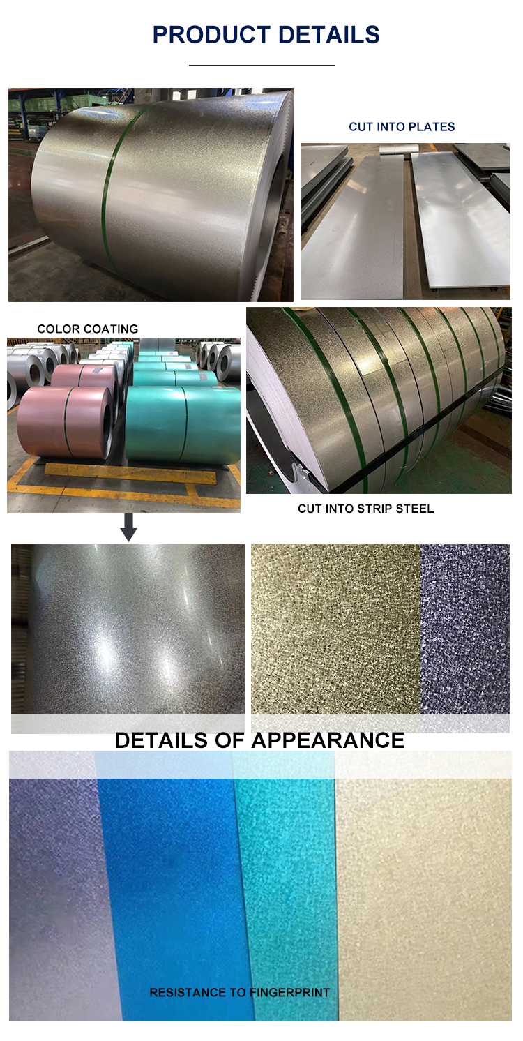 G550 Anti-finger GL Steel Sheet Roll Aluzinc Galvalume Steel Coil Az150 Aluminum Zinc Coating Steel for Making Fences