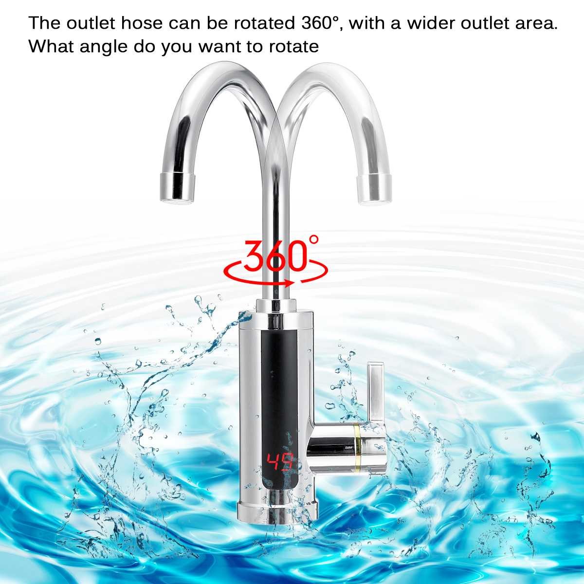 Electric Heater SS304 Kitchen Instant Hot Water Tap 3000 Watt Automatically LVD