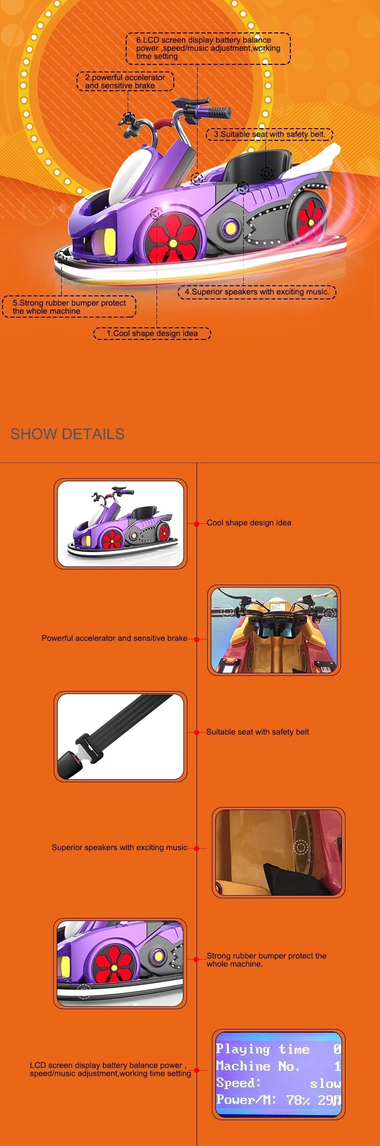 Amusement Park Electric Go Kart For Kids / Kids Ride On Cars With Pedal