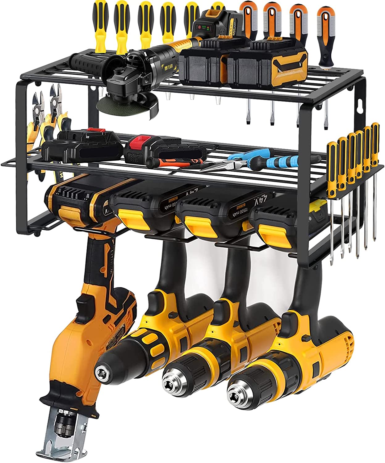Removable Design Heavy Duty Metal Power Tool Shelf for Wall Mounted Type Drill Holder