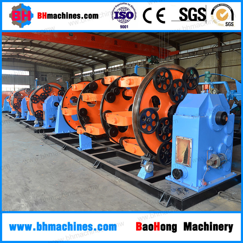 Planetary,cradle,bow type laying up machine for manufacturing electrical cable and wire