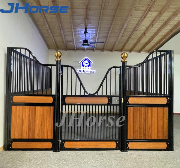 Indoor Portable Steel Stable Bamboo Safety Swing Doors Horse Stall Fronts