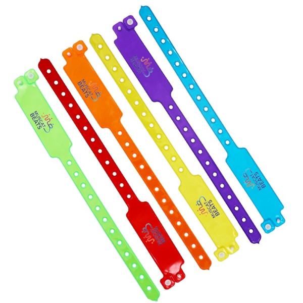 Quality Vinyl PVC Waterproof Event Party Gift Wristband with Customizable Design and Neon Fluorescent Color Option for sale