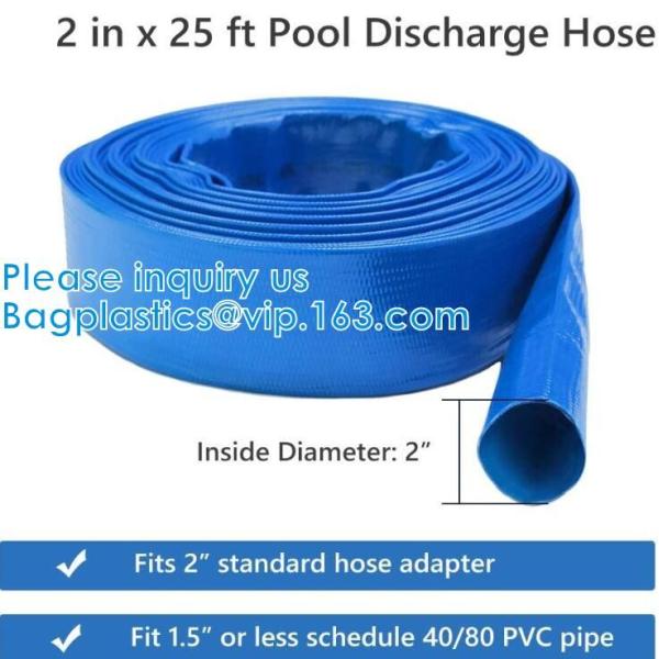 Quality General Purpose Reinforced PVC Lay-Flat Water Discharge Hose,For Use While Back-Washing Filters And Draining Pools for sale