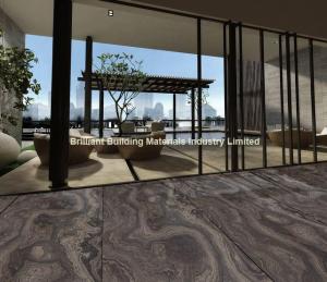  Brown Wooden Veins Marble Floor Tiles(Cross Cut) Manufactures