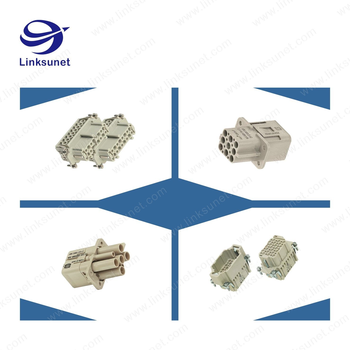 40A Harting Modular heavy duty 2pin female Gray Copper Alloy Connectors Industrial Wire Harness