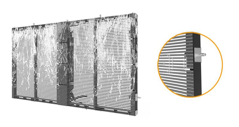 4000nits Indoor Mesh Outdoor Transparent Led Screen Curtain P4.81 Led Display